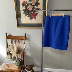 J. Crew Royal Oxford Blue Wool Pencil Skirt